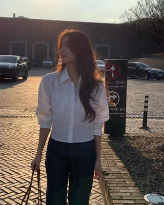 Lace-up Bow Short Shirt Top