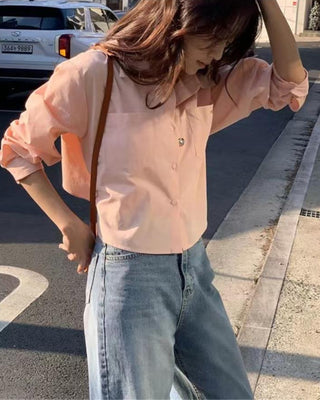 Lace-up Bow Short Shirt Top