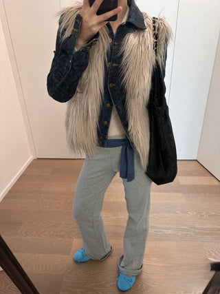 Micro flared sporty belted trousers