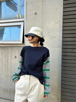Over-sized contrast color sweater