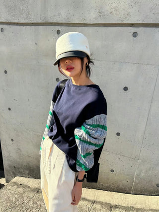 Over-sized contrast color sweater