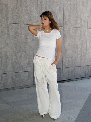 Loose fit wide Leg Drawstring Casual pants