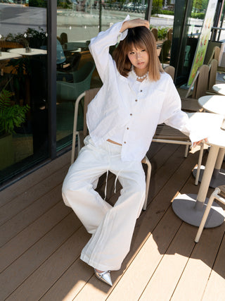 Loose fit wide Leg Drawstring Casual pants