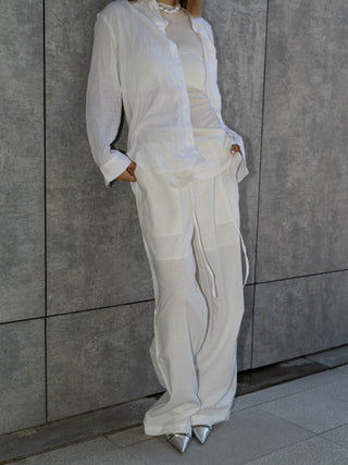 Loose fit wide Leg Drawstring Casual pants