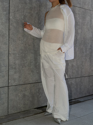 Loose fit wide Leg Drawstring Casual pants