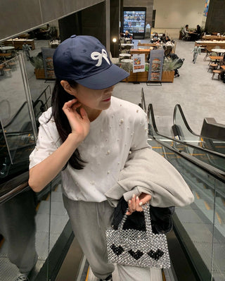 Pearl embellished loose top