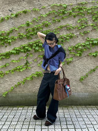 Retro Loose wide Leg Denim Pants