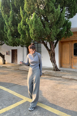 Slim waist loose drawstring sweatpants