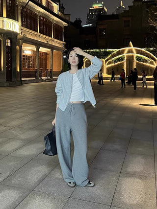 Slim waist loose drawstring sweatpants