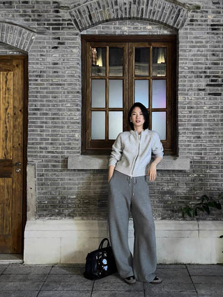 Slim waist loose drawstring sweatpants