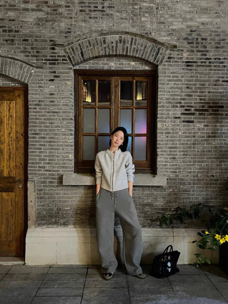 Slim waist loose drawstring sweatpants