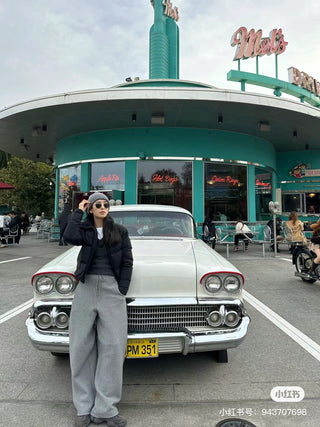 Slim waist loose drawstring sweatpants