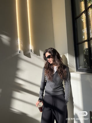 Slim waist loose drawstring sweatpants