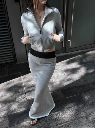 Slim fit fleece skirt