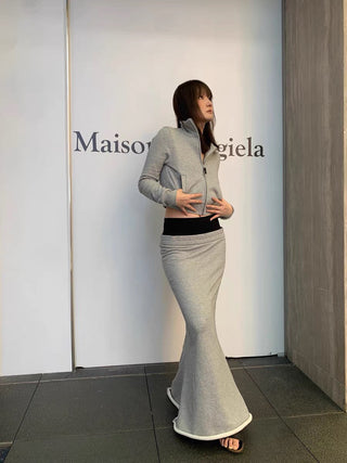 Slim fit fleece skirt