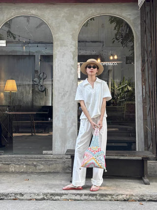 Drawstring Nylon Air Relaxed sporty pants