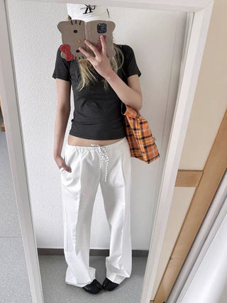 Drawstring Nylon Air Relaxed sporty pants