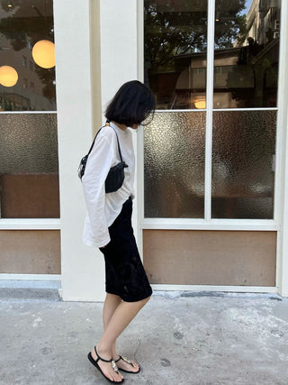 Elastic Waist Velvet slim skirt