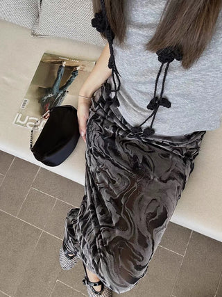 Elastic Waist Velvet slim skirt