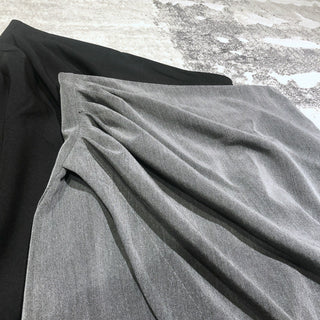 Wrapped Pleated Asymmetrical Split skirt