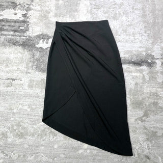 Wrapped Pleated Asymmetrical Split skirt