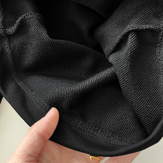 Contrast double waist stitching drawstring pants