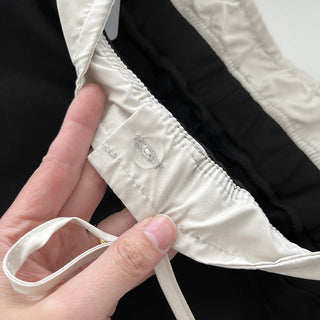 Contrast double waist stitching drawstring pants