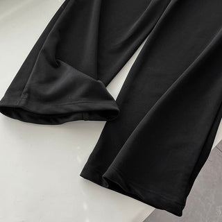 Contrast double waist stitching drawstring pants