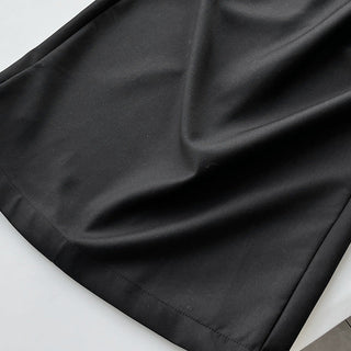 Clean fit black lace bow straight skirt