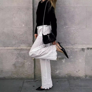 Embroidered Lace cotton Pants