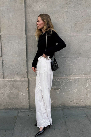 Embroidered Lace cotton Pants