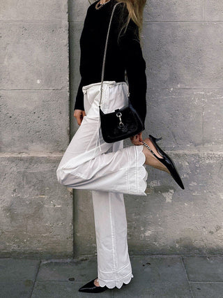 Embroidered Lace cotton Pants