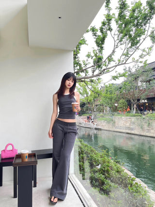 Slim Waist drawstring sporty pants