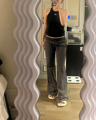 Slim Waist drawstring sporty pants