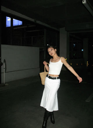 Low Waist fishtail Pleated Skirt