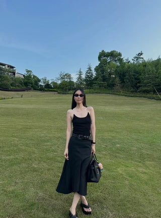 Low Waist fishtail Pleated Skirt