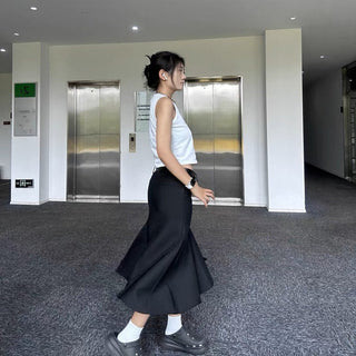 Low Waist fishtail Pleated Skirt