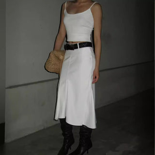 Low Waist fishtail Pleated Skirt