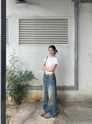 Mid-high Waist Wide Retro jeans