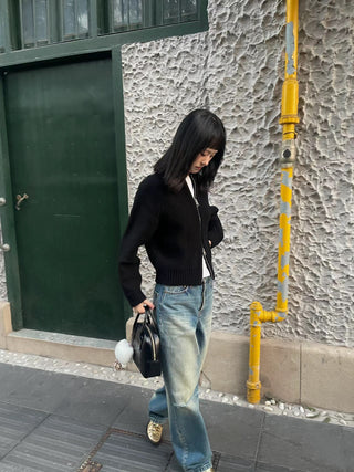 Mid-high Waist Wide Retro jeans