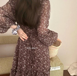 Korea long sleeve floral dress