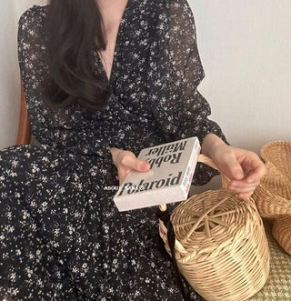 Korea long sleeve floral dress