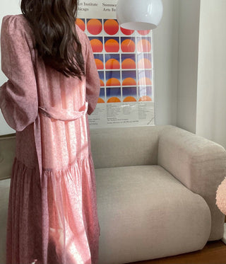 Fairy core floral V-neck slimming drape dress