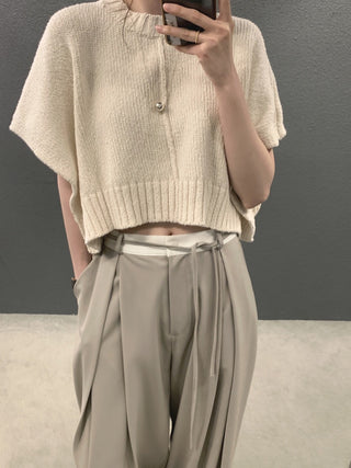 Sleeve knitted blouse and trousers set