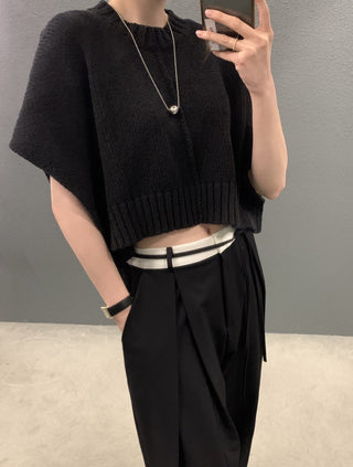 Sleeve knitted blouse and trousers set