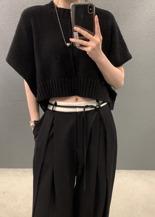 Sleeve knitted blouse and trousers set