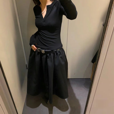 Low Waist Black Slim skirt