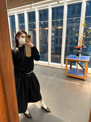 Low Waist Black Slim skirt