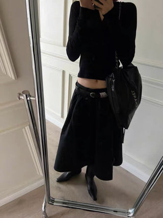 Low Waist Black Slim skirt