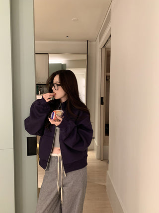 Retro stitching drawstring wide-leg pants